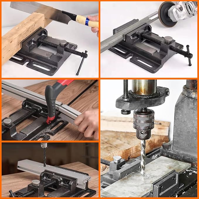 MYTEC Drill Press Vise, 3.0" Black, Quick Release Workbench Industrial Vise Clamp, High-grade cast steel Bench Clamp