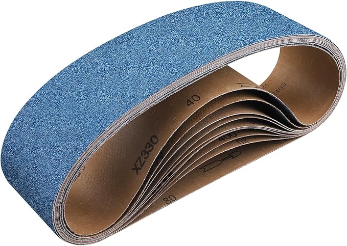 8-Piece 4 x 36 Inch 60 Grit Zirconia Sanding Belts, Heavy Duty Long-lasting Sanding Bands for Belt Sander, Rust Paint Removal, Wood Metal Grinding and Finishing