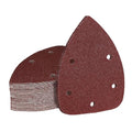 100 Grit Mouse Sander Sandpaper, Jamiikury 5 Hole Detail Sander Sandpaper Palm Sander Paper Mouse Sanding Pads Hook and Loop Sanding Sheets - Pack of 50