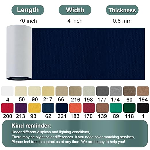 Canvas Repair Tape, 4×63 Inches Navy Blue Waterproof Self-Adhesive Patch for Outdoor Gear, Durable and Weatherproof Fabric Tape for Boat Covers,Couch,Tents, Sofas, Sun Shades, Awnings,Lounge Chairs