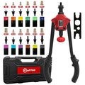 Rivet Nut Tool Kit,14-Inch Rivnut Tool Kit with 12 Metric and SAE Mandrels, 180Pcs Rivet nut Assortment Kit, Designed for Labour Saving