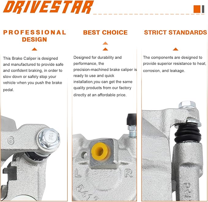 DRIVESTAR 19B2048 19B2049 New Left Right Front Brake Calipers, fit 1998-2002 for Chevrolet Prizm/for Toyota Corolla
