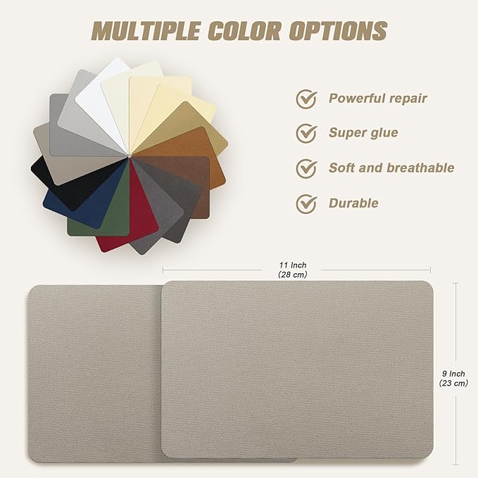 OAZ 2 Pieces 9 x 11 inch Canvas Repair Patches Canvas Fabric Patch Self-Adhesive Canvas Repair Tape Waterproof Outdoor Gear Repair Patch Kit for Boat Cover Awning Sofa Chair Couch Tent Bag (Black)