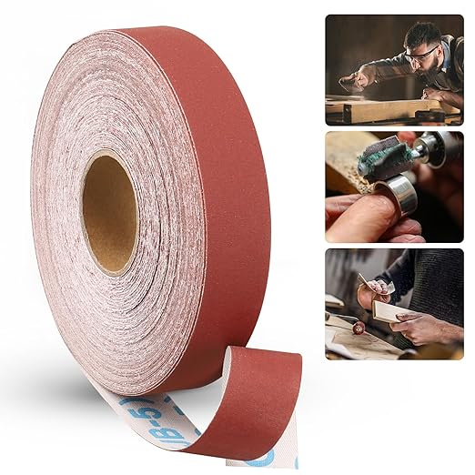 Emery Cloth Roll,600 Grit Continuous Sandpaper Roll 1" x 91 Feet Sandpaper Roll for Wood Furniture Finishing Metal Sanding Automotive Polishing
