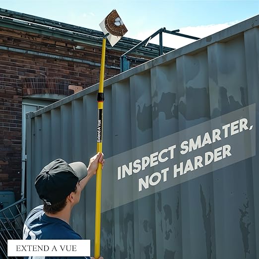 Telescoping Inspection Mirror - Standard Fiberglass, Lightweight & Durable, 2 ft - 4 ft Pole, 3.5 x 6 inch Acrylic Mirror