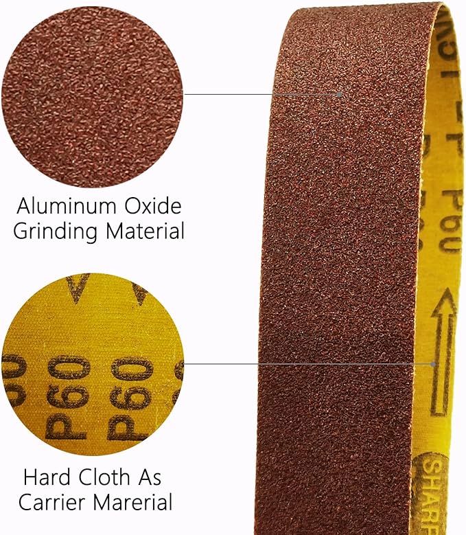 20 Pcs 1-1/2 x 29 Inch Sanding Belts,4 Pcs Each of 60/120/240/400/600 Grits Hard Cloth Sanding Belts for Pipe Sander,740 x 40 mm Sanding Belts for Pipe or Tube Polishing Sanding.
