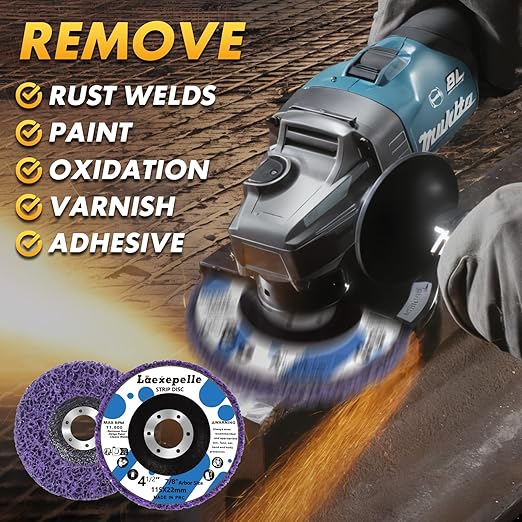 10 Pack Angle Grinder Stripping Wheel Angle Grinder Strip Disc Paint Stripper Attachments Grinder Wheel, Paint Metal Oxidation Rust Remover Stripper Tool (4-1/2'' x 7/8'')