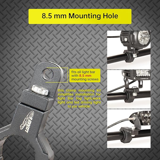 Bar Mounting Bracket Clamp for 0.75 to 1.25inch Bar,Universal Mount Tube Clamps 0.75"/0.875/1.0/1.125/1.25inch for UTV ATV Bars (4Pack)