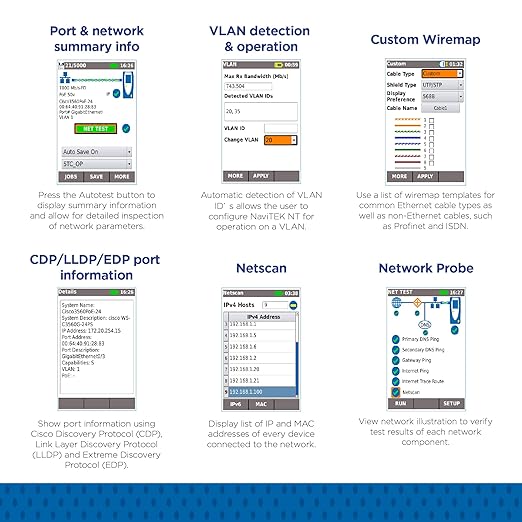 TREND Networks | R151006 | NAVITEK NT PRO |Touchscreen Copper and Fiber Network | Includes Network Service Detection,Traffic Monitoring & Built-in PDF Reporting