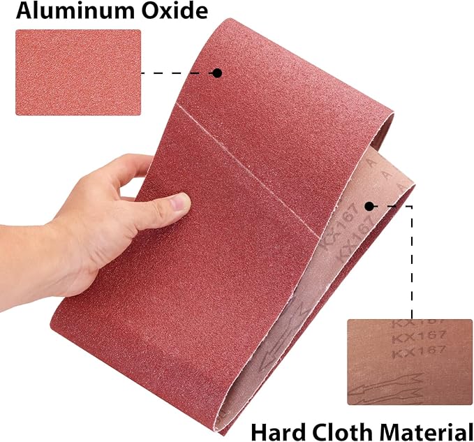 6 x 48 Sanding Belts, 80 Grit 6x48 Inch Sanding Belt for Belt Sander, 6x48 Aluminum Oxide Belt Sander Sanding Belts for Woodworking, 6 Pack(6x48in, 80 Grit)