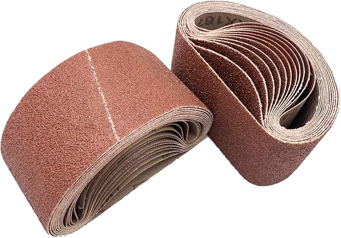 24 PCS 2-1/2 x 14 inch Abrasive Sanding Belts, 6 Each of 40 80 120 240 Grit Aluminum Oxide Sanding Belts for 2.5 x 14 inch Belt sander