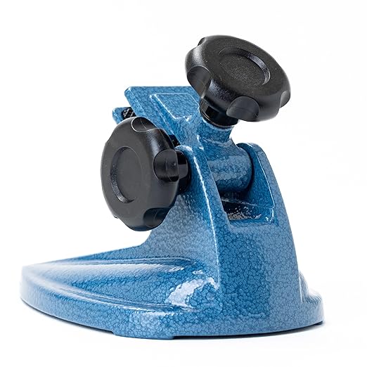PEC Tools Micrometer Stand, Holder for Micrometer Up to 4" with Non-Slip Clamping Pads, Professional Precision Grade Made with Cast Iron