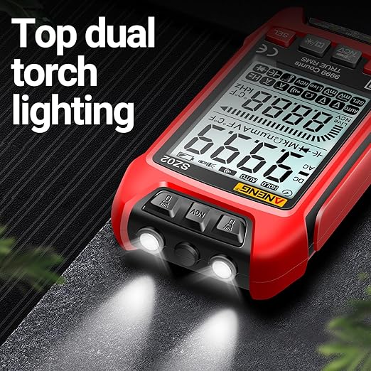 ANENG Multimeter,TRMS 9999 Counts Voltage Tester,Auto-ranging Ohm Amp Volt Meter Measures AC/DC Current,Voltage,Resistance,Continuity,Capacitance,diodes, NCV,Anti-Burning Electrical Tools