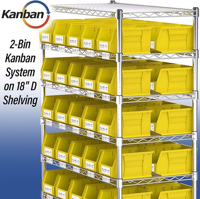 Akro-Mils 30237 AkroBins Plastic Storage Bins, Space-Saving Stackable Bins for Garage, Pantry, Craft Organization, 9-" x 6-" x 5-", Clear, 12-Pack
