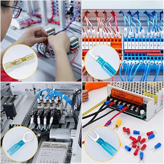 620PCS Heat Shrink Wire Connectors Electrical Connectors Kit Wire Connectors Kit, CEACHOI Marine Grade Waterproof Terminals Butt Connectors, Spade Fork Ring Butt Splices