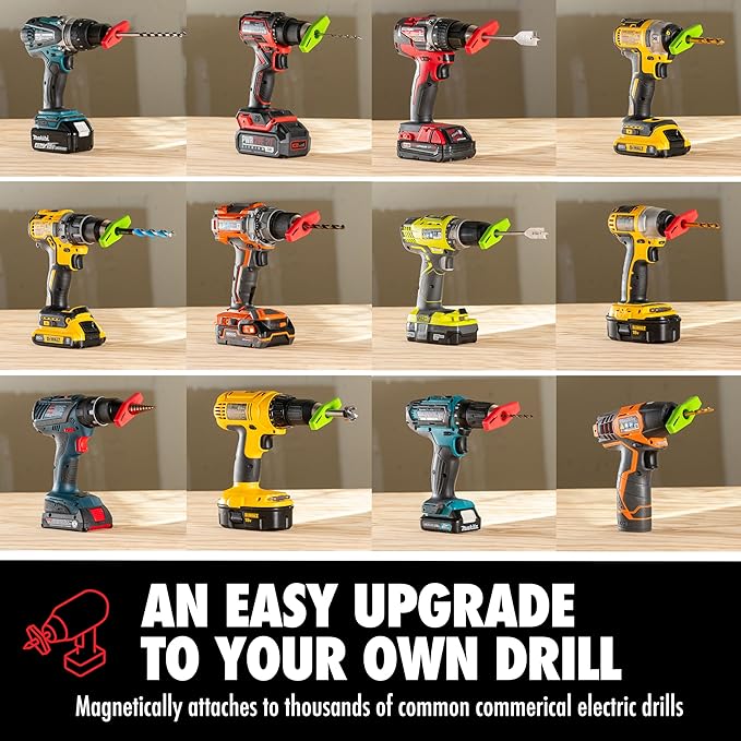 BullseyeBore Core CR1-100 Drill Guide for Straight Holes - Magnetic Drill Attachment with Efficient Red Laser for Visual Worksurface Alignment - Compatible with Common bits from 2” to 5”