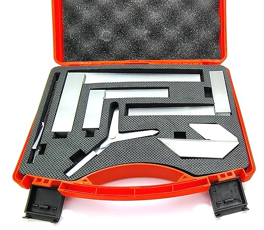 A.D. International New Starter Engineer Kit (Try Squares, Center Squares, Carbide Scriber Pen, & Y Center Finder) Supplied with Plastic Case