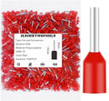 haisstronica 1000PCS Wire Ferrules Connectors,Red AWG16 Wire End Ferrule Terminals,Crimp Pin Cord End Terminals