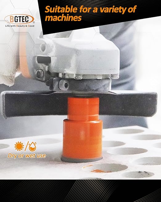 BGTEC Diamond Hole Saw Kit - 9PCS 20/25/35/50/75mm Drill Bits & 20mm Milling Finger Bit & 50mm Chamfering Bit & SDS/HEX & 125mm Tile Blade for Porcelain Tile Ceramic Granite Marble Stoneware