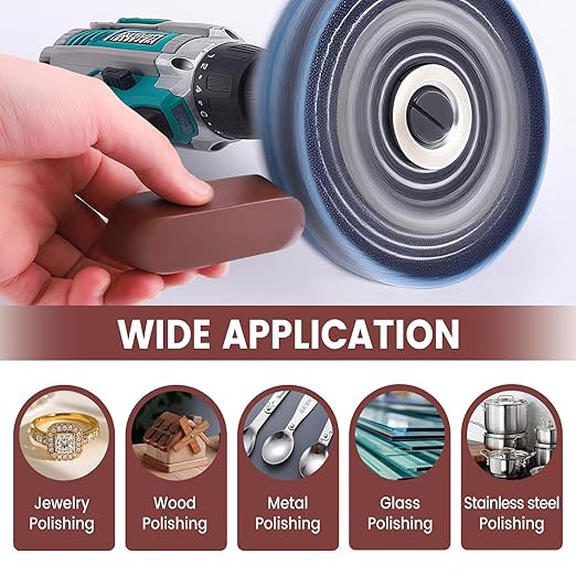 8PCS 6 Inch Buffing & Polishing Wheel Kit for Bench Grinder, 1/2" Arbor Hole, Denim/Yellow/White/Flannel Polishing Wheels with 4 Buffing Compound Set,Polishing Rouge Bars