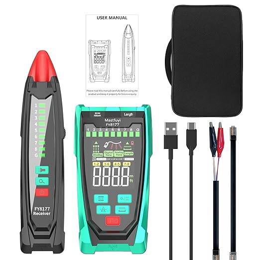Network Cable Tester, Shielded Line Finder, Rechargeable Cable Tracer with Probe Tone, Multi-Function Wire Tracer, Ethernet LAN Network Cat5/6/7 Cable Maintenance Organizer, Telephone Line