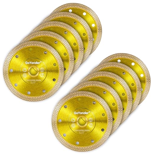 GoYonder 4.5 Inch Super Thin Tile Saw Blade, Diamond Blade for Angle Grinder, Dry Wet Tile Blade for Ceramic Tile, Concrete, Granite Cutting