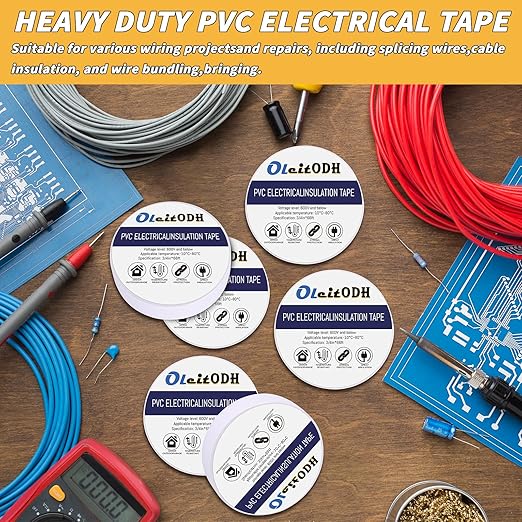 100 Rolls White Electrical Tape Bulk 3/4 Inch x 66ft, Waterproof Vinyl Electric Tape High Temp Insulation Tape for Electrical Protection Home Outdoor Electric Insulating Wire Wrapping