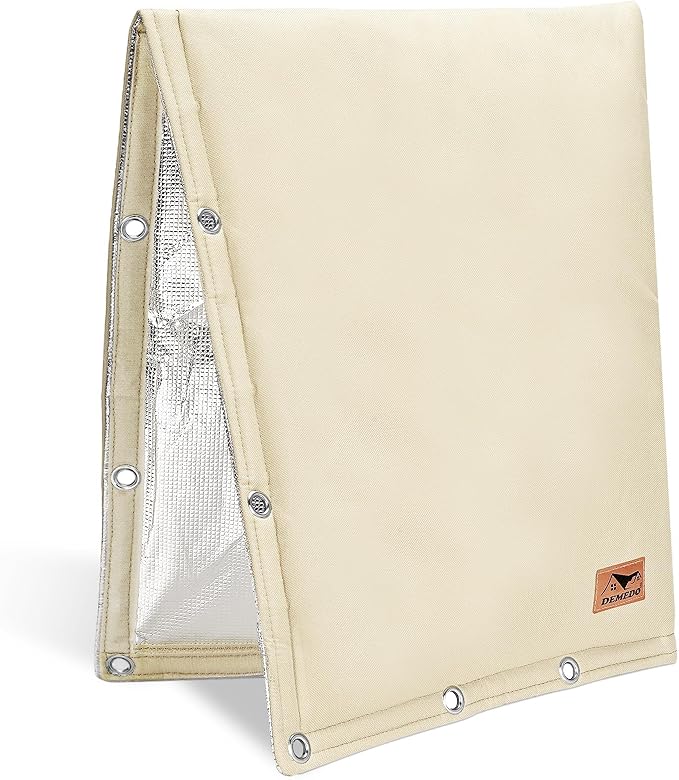 Backflow Preventer Insulation Cover - 2 Way Opening Pipe Insulation Cover for Irrigation Valve, Sprinkler Cover for Outside - Winter Freeze Protection Backflow Cover - 16" W x 20" H, Beige