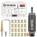 Rivet Nut Installation Tool Set Flat Head Rivnut Threaded Insert Nut Kit SAE & Metric for Metal Heavy Duty Zinc Plated Nutsert (1/4-20(Rivet Nut Tool-25pcs))