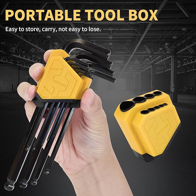 Allen Wrench Set Hex Key Set Ball End Long Arm – 9PCS Metric Hex Key Set, Cr-V Steel, 1.5–10mm, 6.7in, Black Finish, Ideal for Furniture Assembly, Bike Repairs, Garage Tools