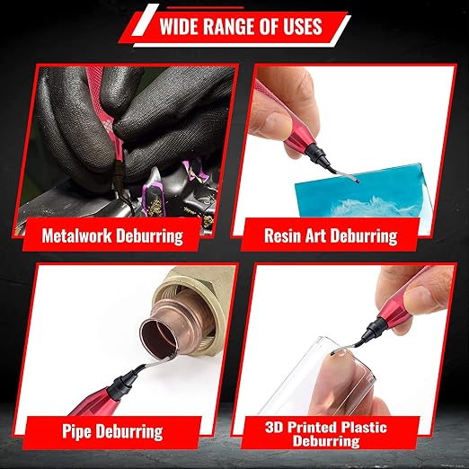 AFA Tooling - Deburring Tool with 11 High Speed Steel Swivel Blades - Works on Metal, Resin, PVC Pipes, Copper, Plastic and 3D Printed Edges - Plumbing & 3D Printing Burr Removal Reamer Tool