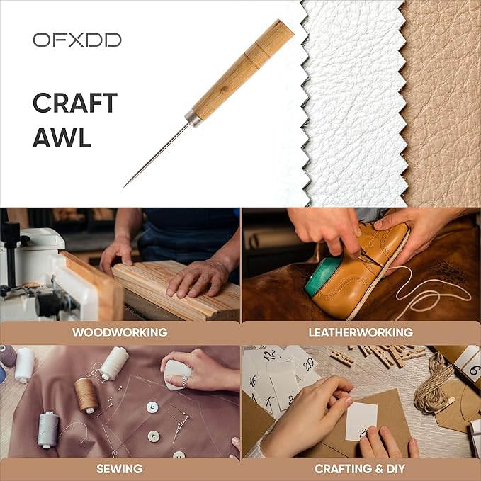 Heavy Duty Craft Woodworking Awl - Wood Scratching Awl Leather Work - Sewing Carpenter Awl Hand Stitcher
