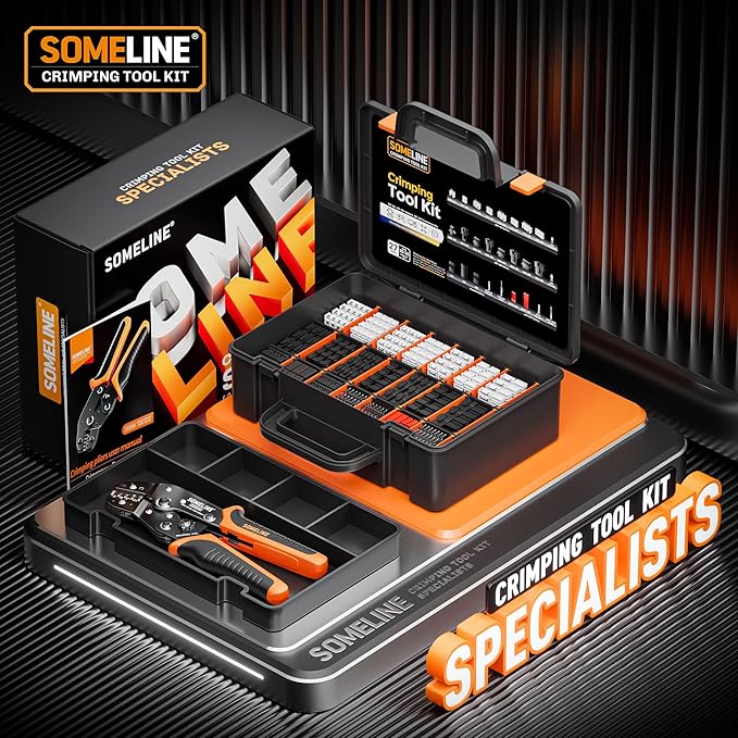 SOMELINE Crimp Tool Connector Kit, 27 Types, 32-20 AWG Crimper, JST-XH/SM/SYP 2.5mm and Du Pont 2.54mm Connector kit, Crimping Pliers for JST, Du pont, KF2510, Molex, AMP EI Series
