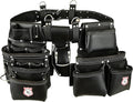 Leather Tool Belt with Adjustable Hook - Premium Heavy Duty Tool Belts for Men with 22 Multi-Purpose Pocket Tool Pouch (Black, Standard), RG-004