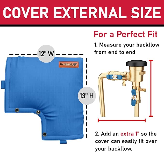 Redford Supply Co. Cold Snap (0F) Backflow Preventer Cover, Pipe Insulation, Sprinkler Valve Cover, Blue