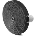 TNP Hook and Loop Tape Strap Cable Ties Fastener (Black) (15 Feet) - Sticky Self Adhesive Nylon Fabric Roll Wrap 0.75" Wide 5 Yards Reusable for Cutting Custom Length Cord Wire Fastening