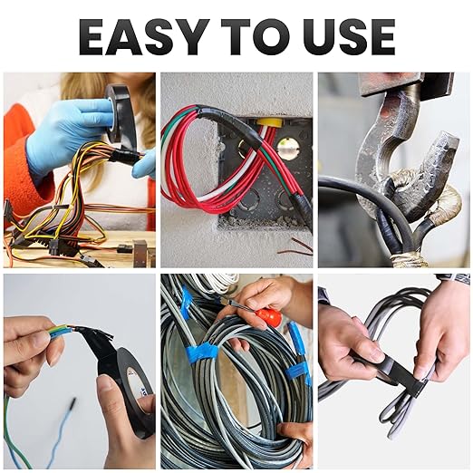 ADHES 7mil PVC Electrical Tape, 19mm x 20m, 5 Rolls, Heavy Duty Insulation Tape for Wiring, Electrical Repairs, and DIY Projects