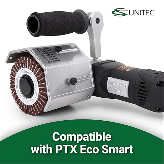 C.S. Unitec | PTX Interleaf Combi Wheel | 80 Grit Metal & Wood Buffer Polisher Machine Attachment for Grinder Tool | 4" Diameter x 4-1/8" Wide (47312)