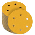6 Inch - 6 Hole Hook and Loop Sanding Discs 180 Grit, Random Orbital Sandpaper for Automotive and Woodworking - 100 Pack