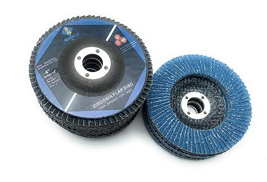 SIGNI 4" x 5/8" Premium Zirconia Flap Discs T27 10-Pack (Grit 60#)