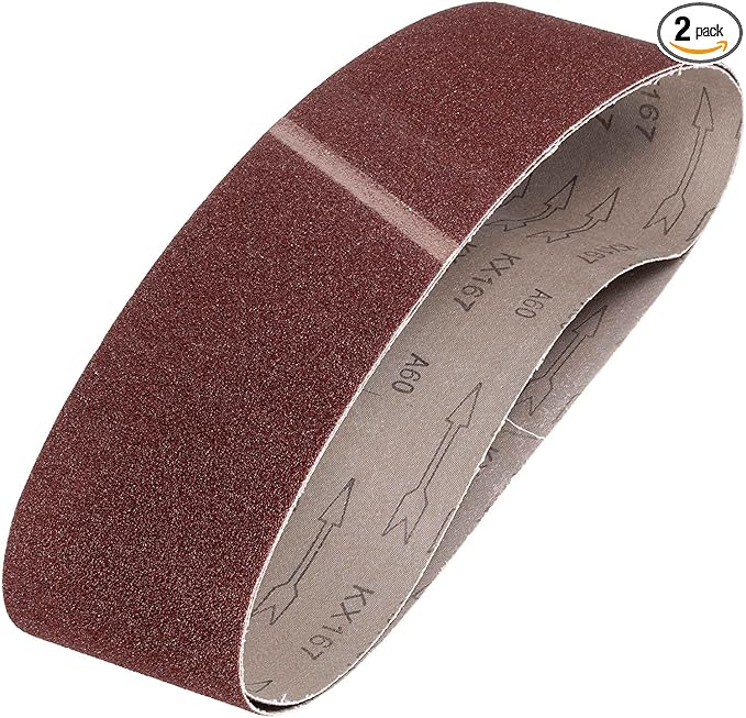 HARFINGTON 6 x 48 Inch Sanding Belts, 2 Pcs 60 Grits Aluminum Oxide Abrasive Belt Sander File Belt for Woodworking, Metal Polishing, Knife Sharpener