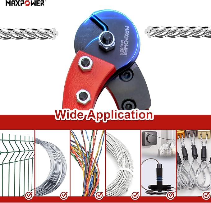 MAXPOWER Wire Cutters, 24-Inch Heavy Duty Wire Rope Cutter, Heavy Duty Industrial Strength Cable Cutter for Hard Wire Ropes, Stainless Steel Wires