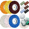 Amylove 8 Inch Airway Buffing Wheels Aluminum Wheel Polishing Kit in Diameter 5/8 Inch Arbor Hole, Polishing Compound and Metal Polish Kit for Angle Grinder(Vibrant Color,12 Pcs)