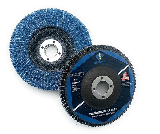 SIGNI 4" x 5/8" Premium Zirconia Flap Discs T27 10-Pack (Grit 60#)