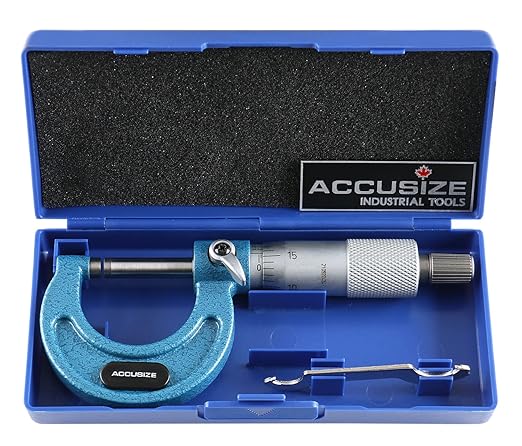 Accusize Industrial Tools 0-1'' by 0.0001'' Ultra-Precision Outside Micrometer, Eg00-0001