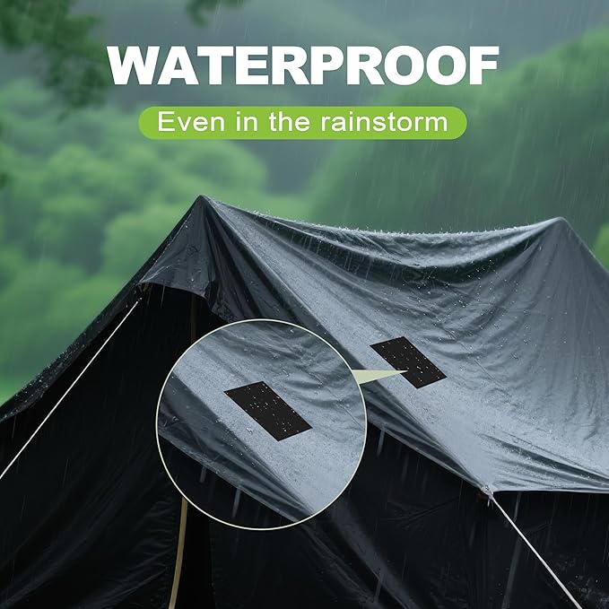 7x9in Nylon Repair Patch，Tent Repair Kit，Self Adhesive Waterproof Fabric Repair Tape for Tent, Umbrella, Sleeping Bag, Down Jackets,Knapsack.（Dark Gray,6ps）