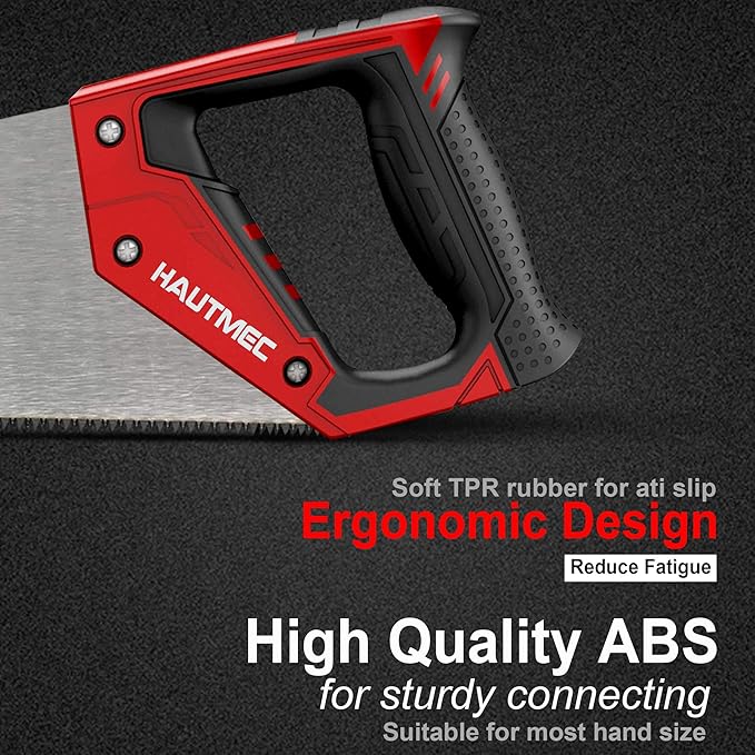 HAUTMEC 20-Inch Universal Hand Saw, Long Wood Saw with 8 TPI Triple-Ground Teeth, Low-Friction Blade & Ergonomic Handle, Pro Handsaw for Wood, Plywood, Plastic & Branch Cutting – HT0025