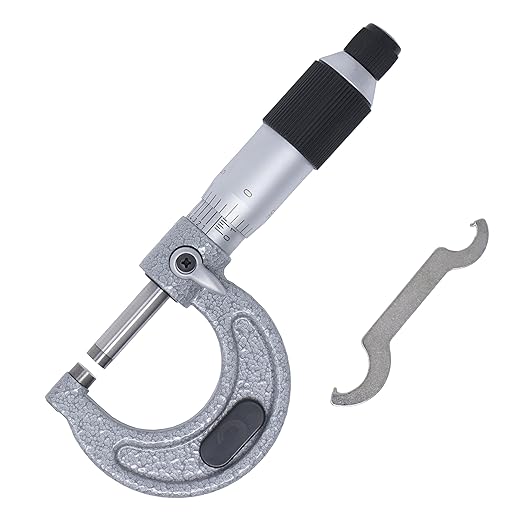 Clockwise Tools MMTR-01 Premium Outside Micrometer with Carbide Tip 0-1" Measuring Range 0.0001" Graduation Precision Machinist Tool