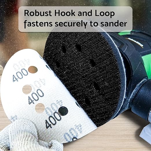 5 inch Wet Dry Sanding Discs Hook & Loop 54 pcs, 80 120 180 220 400 600 1000 2000 3000 Grit Silicon Carbide Orbital Sander Sandpaper Assortment with Tack Cloth, Automotive Wood Metal S&F STEAD & FAST