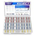 Kuject 330PCS Solder and Seal Butt Connectors Kit, Self-Solder Heat Shrink Wire Connectors, Waterproof and Insulated Electrical Butt Splice for Marine Automotive Aircraft Boat Truck Wire Joint